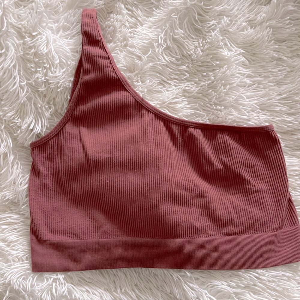 One-shoulder unlined bra